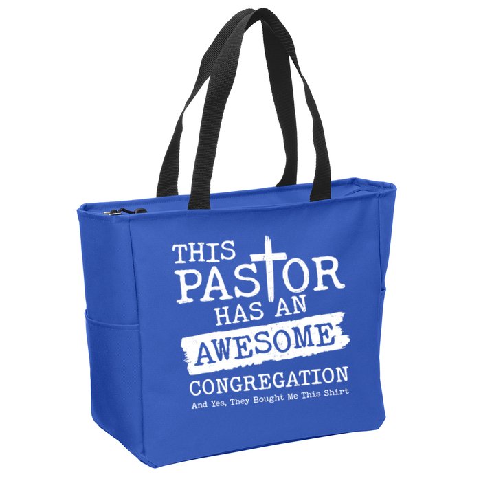 Funny This Pastor Has An Awesome Congregation Zip Tote Bag