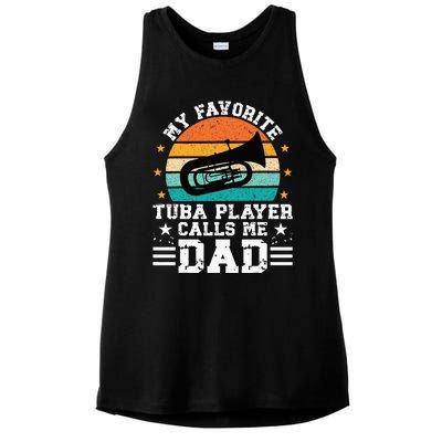 Favorite Tuba Player Dad Tuba Dad Of A Tuba Player Father Ladies PosiCharge Tri-Blend Wicking Tank