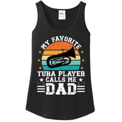 Favorite Tuba Player Dad Tuba Dad Of A Tuba Player Father Ladies Essential Tank