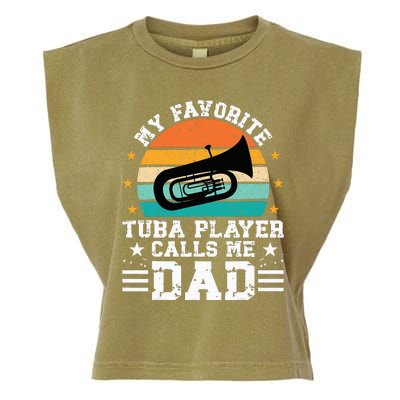 Favorite Tuba Player Dad Tuba Dad Of A Tuba Player Father Garment-Dyed Women's Muscle Tee