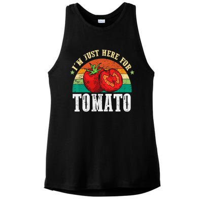 Funny Tomato Plant Based Gardener Veggie Pun Retro Tomatoes Ladies PosiCharge Tri-Blend Wicking Tank