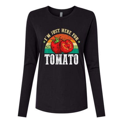 Funny Tomato Plant Based Gardener Veggie Pun Retro Tomatoes Womens Cotton Relaxed Long Sleeve T-Shirt