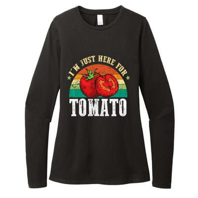 Funny Tomato Plant Based Gardener Veggie Pun Retro Tomatoes Womens CVC Long Sleeve Shirt