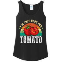 Funny Tomato Plant Based Gardener Veggie Pun Retro Tomatoes Ladies Essential Tank