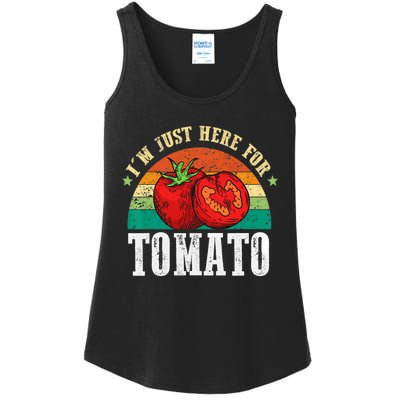 Funny Tomato Plant Based Gardener Veggie Pun Retro Tomatoes Ladies Essential Tank