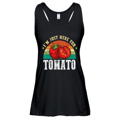 Funny Tomato Plant Based Gardener Veggie Pun Retro Tomatoes Ladies Essential Flowy Tank