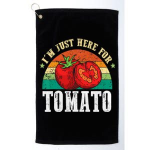 Funny Tomato Plant Based Gardener Veggie Pun Retro Tomatoes Platinum Collection Golf Towel