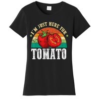 Funny Tomato Plant Based Gardener Veggie Pun Retro Tomatoes Women's T-Shirt