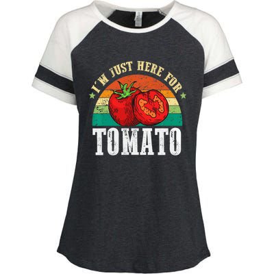 Funny Tomato Plant Based Gardener Veggie Pun Retro Tomatoes Enza Ladies Jersey Colorblock Tee