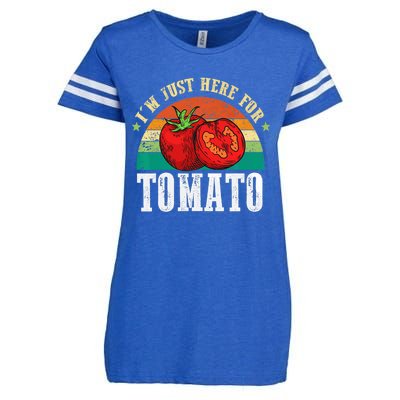 Funny Tomato Plant Based Gardener Veggie Pun Retro Tomatoes Enza Ladies Jersey Football T-Shirt