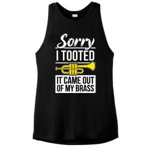 Funny Trumpet Player Brass Band Trumpeter Sorry I Tooted Ladies PosiCharge Tri-Blend Wicking Tank