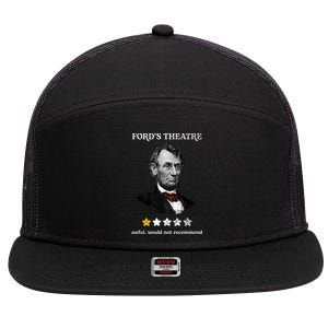 Fords Theater Presidential History Abe Lincoln Funny 7 Panel Mesh Trucker Snapback Hat