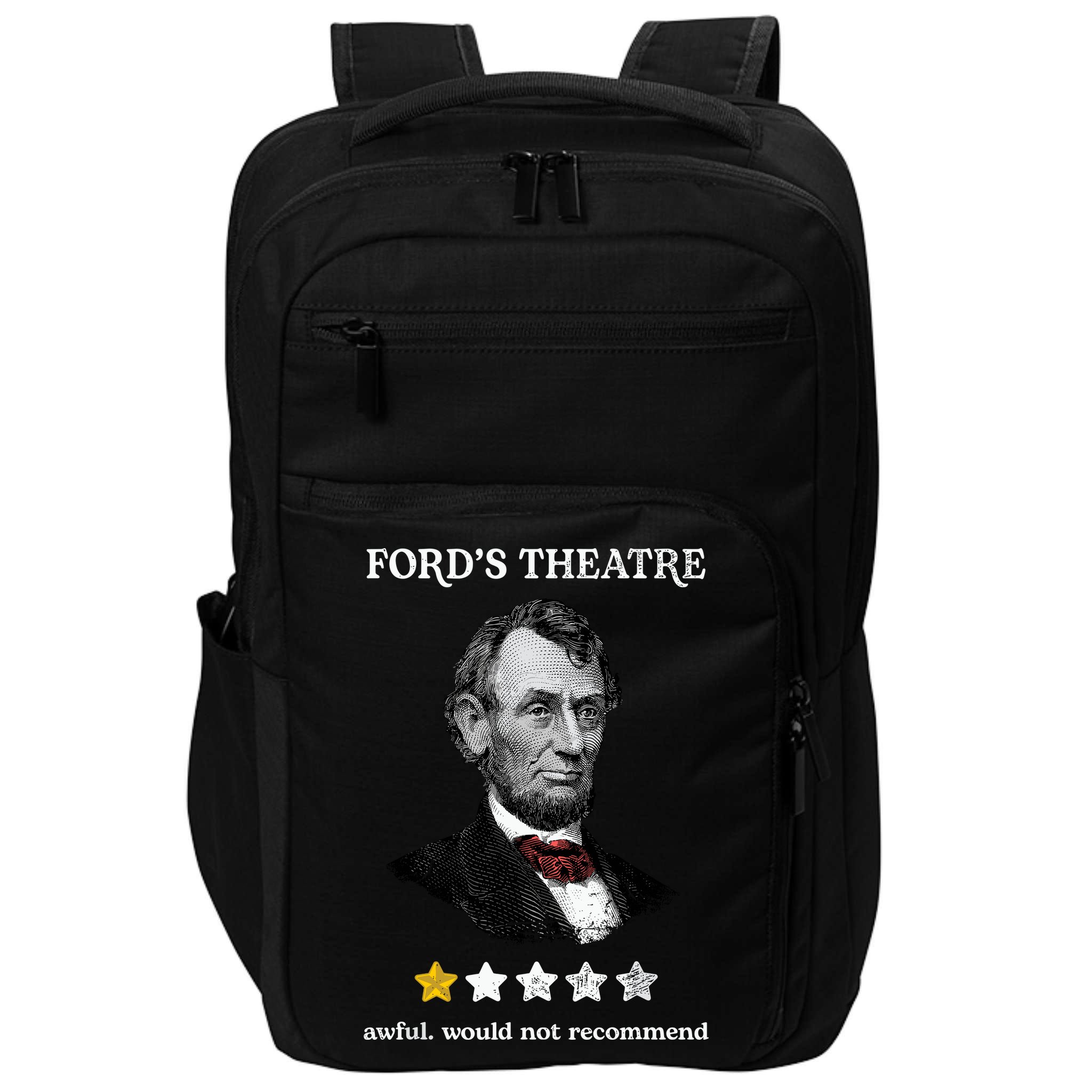 Fords Theater Presidential History Abe Lincoln Funny Impact Tech Backpack