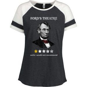 Fords Theater Presidential History Abe Lincoln Funny Enza Ladies Jersey Colorblock Tee