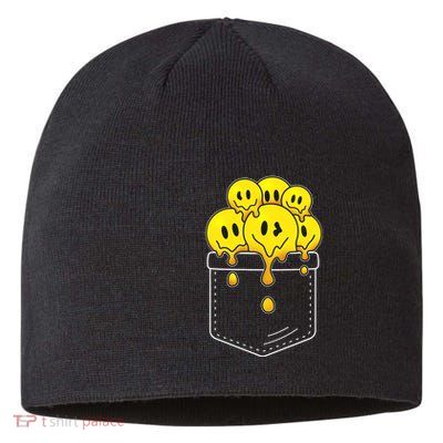 Funny Trippy Pocket Full Of Smiles Sustainable Beanie