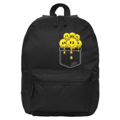 Funny Trippy Pocket Full Of Smiles 16 in Basic Backpack