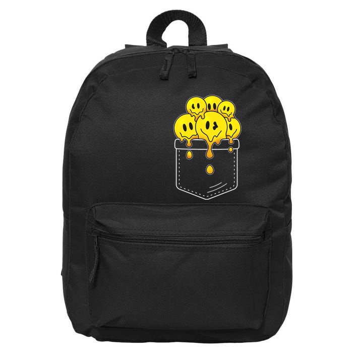 Funny Trippy Pocket Full Of Smiles 16 in Basic Backpack