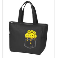 Funny Trippy Pocket Full Of Smiles Zip Tote Bag
