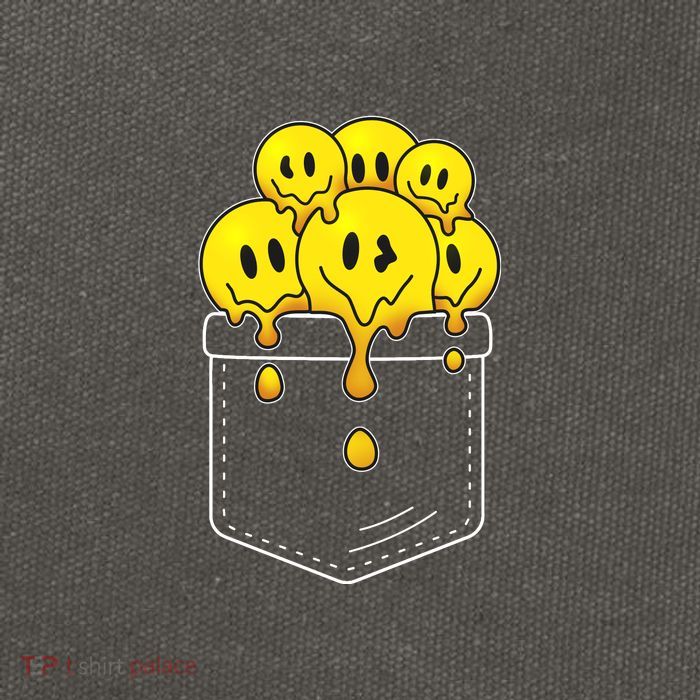 Funny Trippy Pocket Full Of Smiles Cotton Canvas Backpack