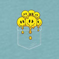 Funny Trippy Pocket Full Of Smiles Sueded Cloud Jersey T-Shirt