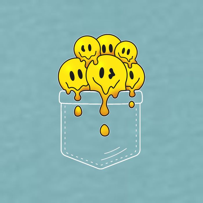 Funny Trippy Pocket Full Of Smiles Sueded Cloud Jersey T-Shirt