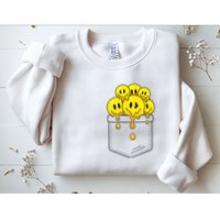 Funny Trippy Pocket Full Of Smiles Sweatshirt