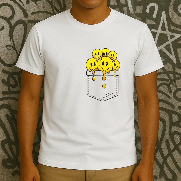 Funny Trippy Pocket Full Of Smiles T-Shirt