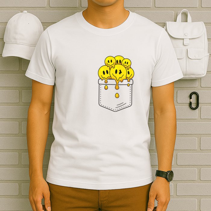 Funny Trippy Pocket Full Of Smiles T-Shirt