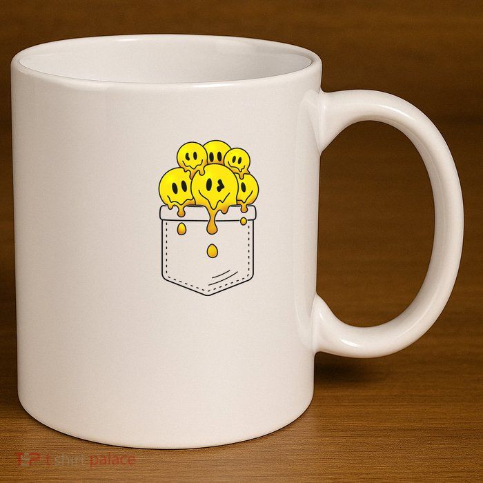 Funny Trippy Pocket Full Of Smiles 11oz C Handle Ceramic Mug