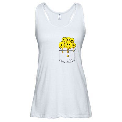 Funny Trippy Pocket Full Of Smiles Ladies Essential Flowy Tank