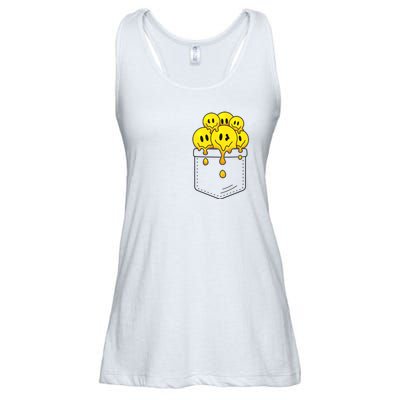 Funny Trippy Pocket Full Of Smiles Ladies Essential Flowy Tank