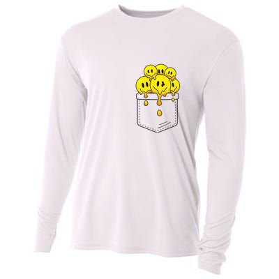 Funny Trippy Pocket Full Of Smiles Cooling Performance Long Sleeve Crew