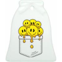 Funny Trippy Pocket Full Of Smiles Ceramic Bell Ornament