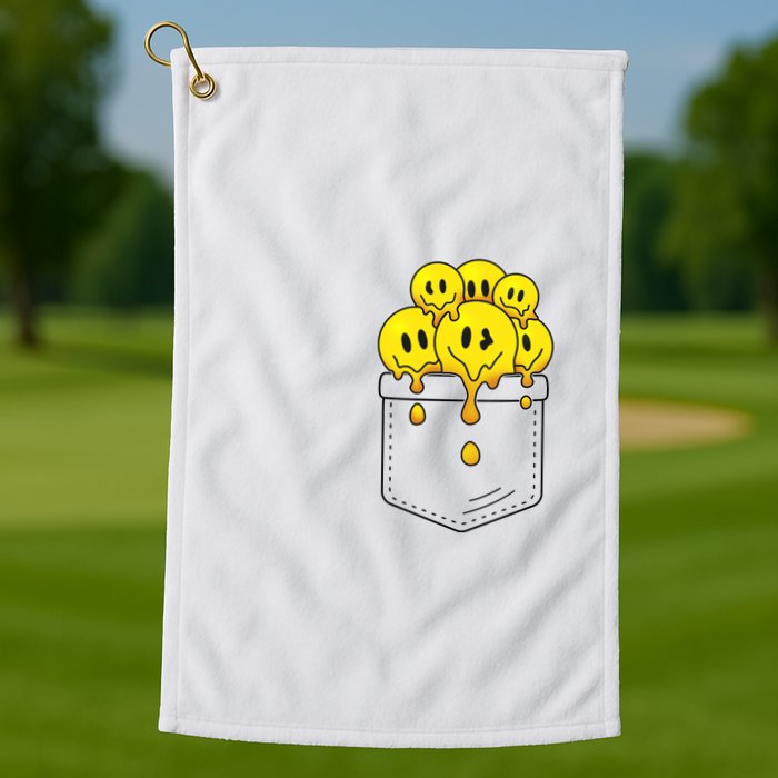 Funny Trippy Pocket Full Of Smiles Golf Towel