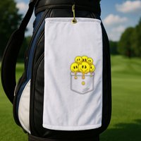 Funny Trippy Pocket Full Of Smiles Golf Towel