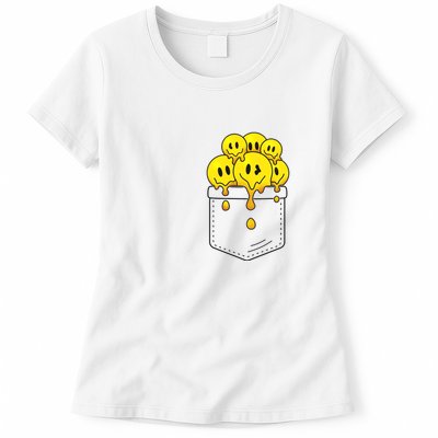 Funny Trippy Pocket Full Of Smiles Womens T-Shirt