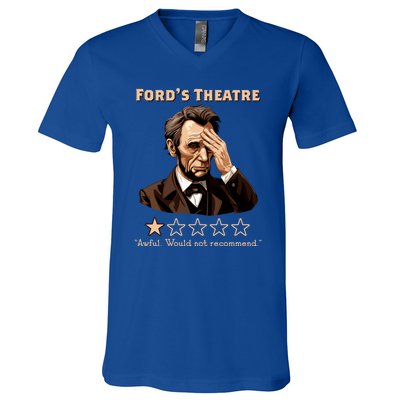 Fords Theater Presidential History Abe Lincoln Funny V-Neck T-Shirt