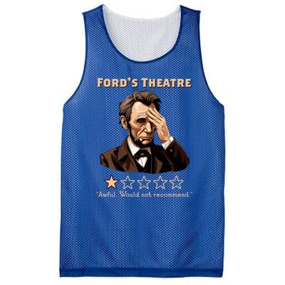 Fords Theater Presidential History Abe Lincoln Funny Mesh Reversible Basketball Jersey Tank