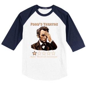 Fords Theater Presidential History Abe Lincoln Funny Baseball Sleeve Shirt