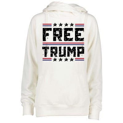 Free Trump Pro Republican Political Womens Funnel Neck Pullover Hood