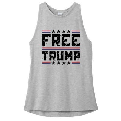 Free Trump Pro Republican Political Ladies PosiCharge Tri-Blend Wicking Tank