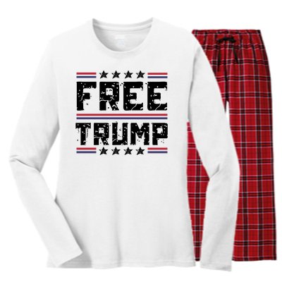 Free Trump Pro Republican Political Women's Long Sleeve Flannel Pajama Set 