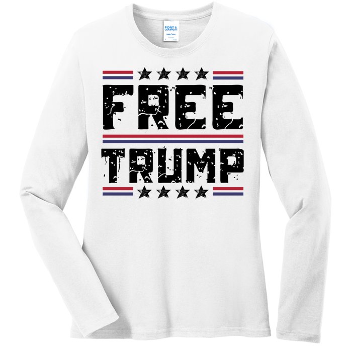 Free Trump Pro Republican Political Ladies Long Sleeve Shirt