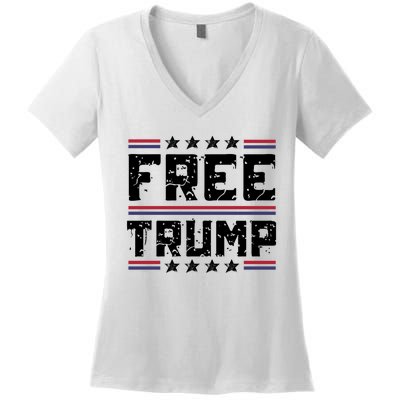 Free Trump Pro Republican Political Women's V-Neck T-Shirt