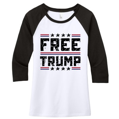 Free Trump Pro Republican Political Women's Tri-Blend 3/4-Sleeve Raglan Shirt