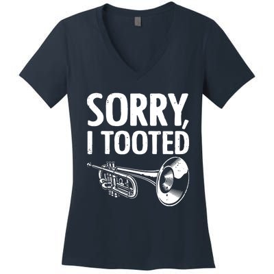 Funny Trumpet Player Design For Men Women Trumpet Trumpeter Women's V-Neck T-Shirt