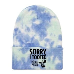 Funny Trumpet Player Design For Men Women Trumpet Trumpeter Tie Dye 12in Knit Beanie