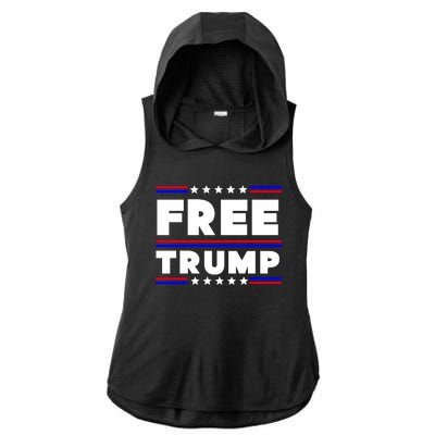 Free Trump Pro Donald Trump Election Ladies PosiCharge Tri-Blend Wicking Draft Hoodie Tank