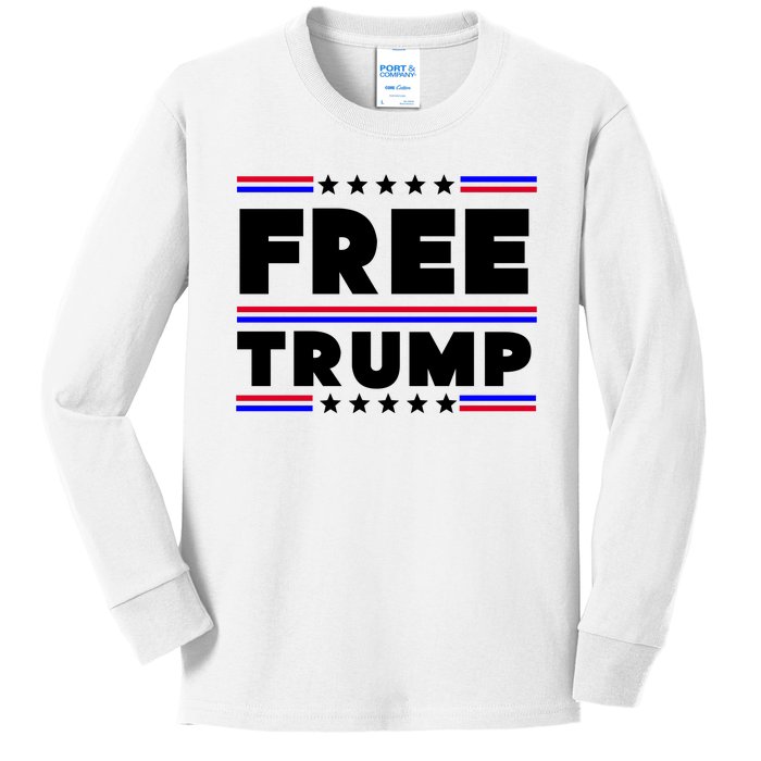 Free Trump Pro Donald Trump Election Kids Long Sleeve Shirt