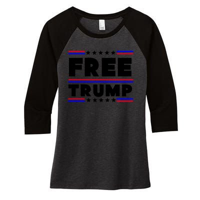 Free Trump Pro Donald Trump Election Women's Tri-Blend 3/4-Sleeve Raglan Shirt